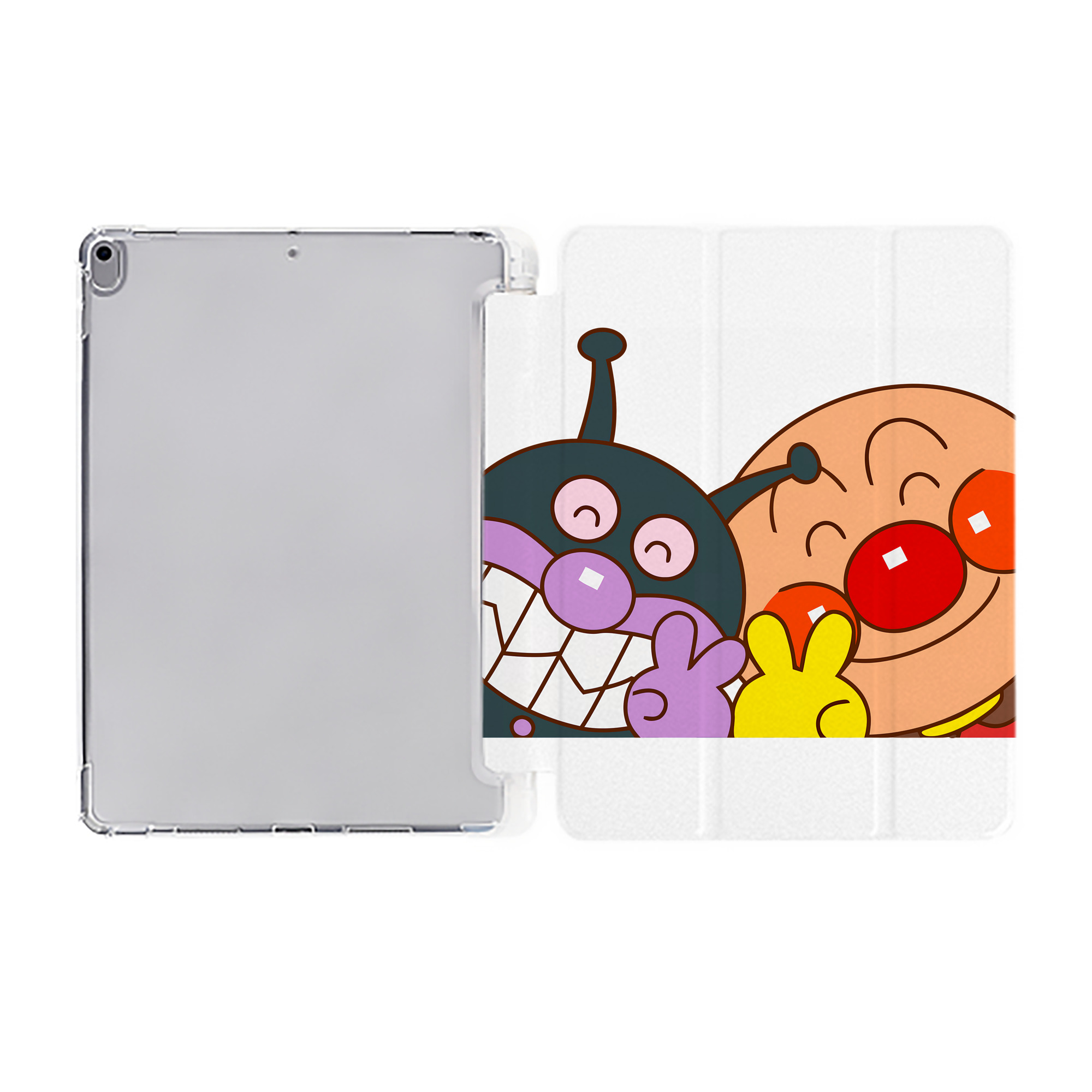 （画像用） アンパンマン Anpanman IPad ケース ペン収納付き 三つ折りスタンド PUレザー×シリコン 対応機種9.5/10.5/10.9インチ